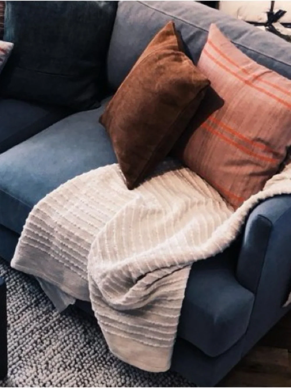 West Elm Soft Corded Throw Neutral Cream/Beige